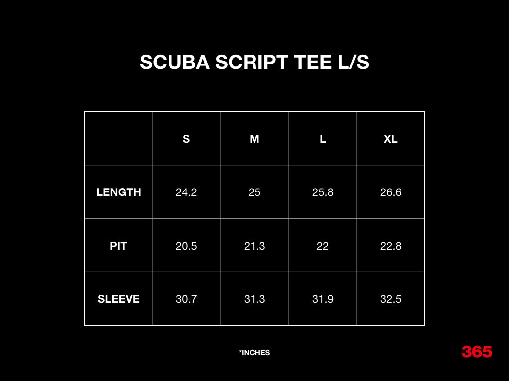 Scuba Script Tee L/S Black