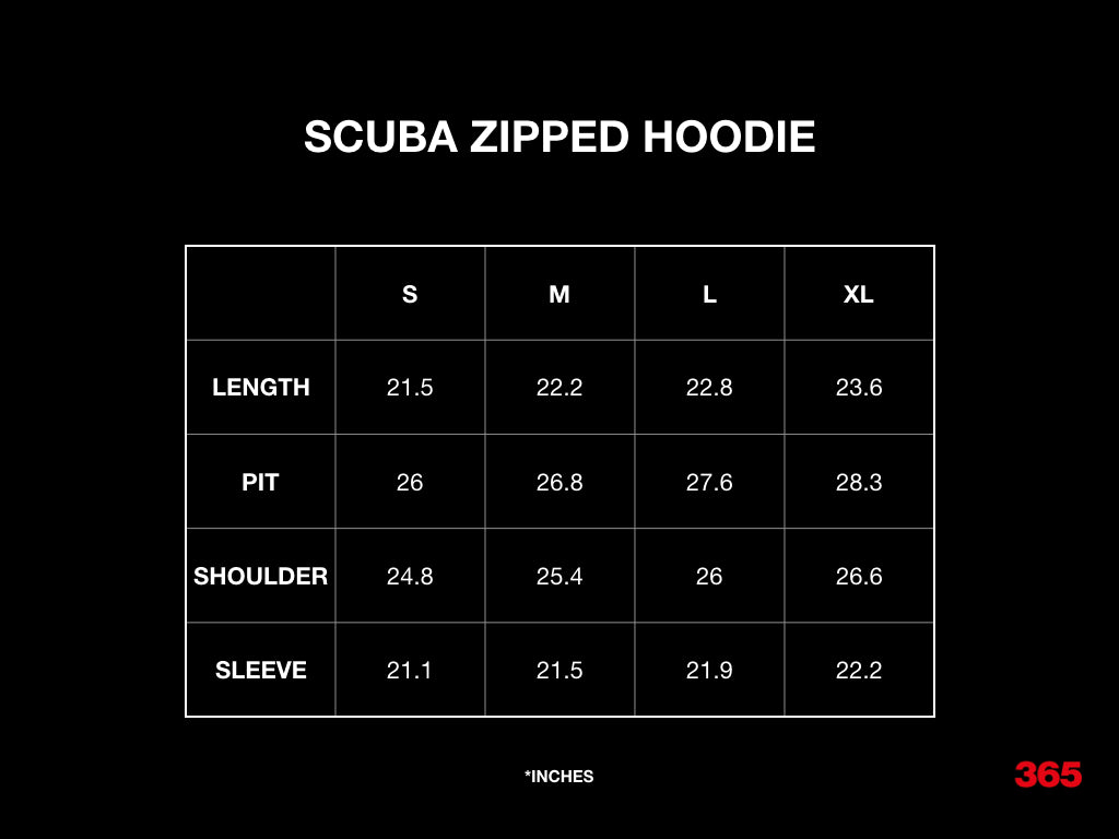 Scuba Zip Up Hoodie Black