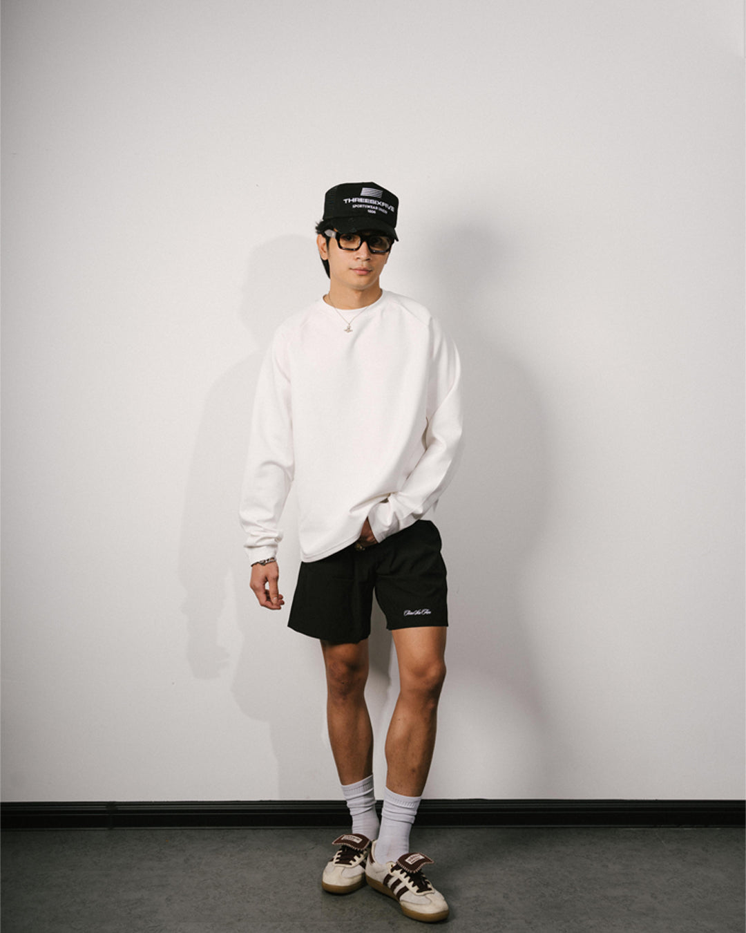 Scuba Script Tee L/S White