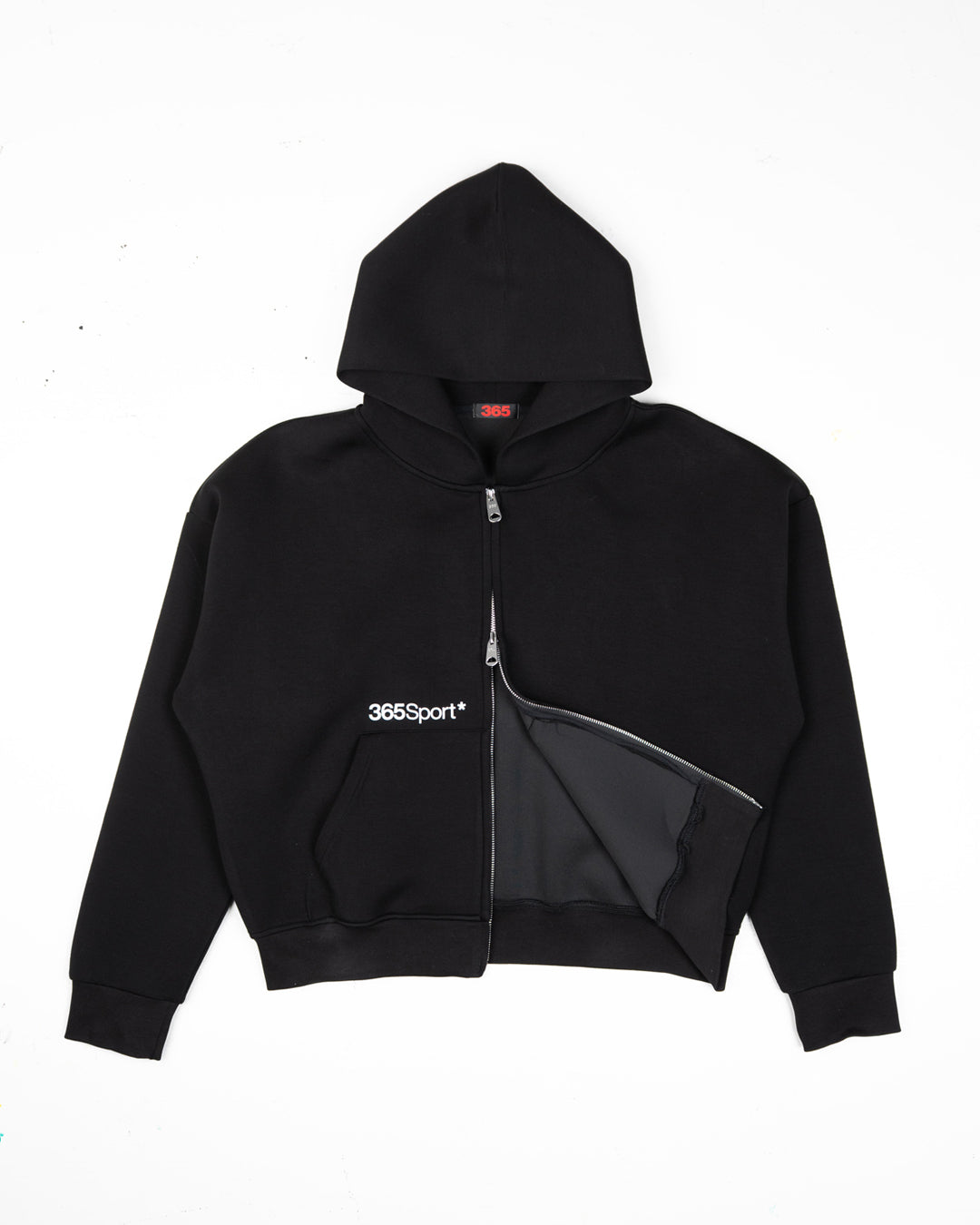 Scuba Zip Up Hoodie Black