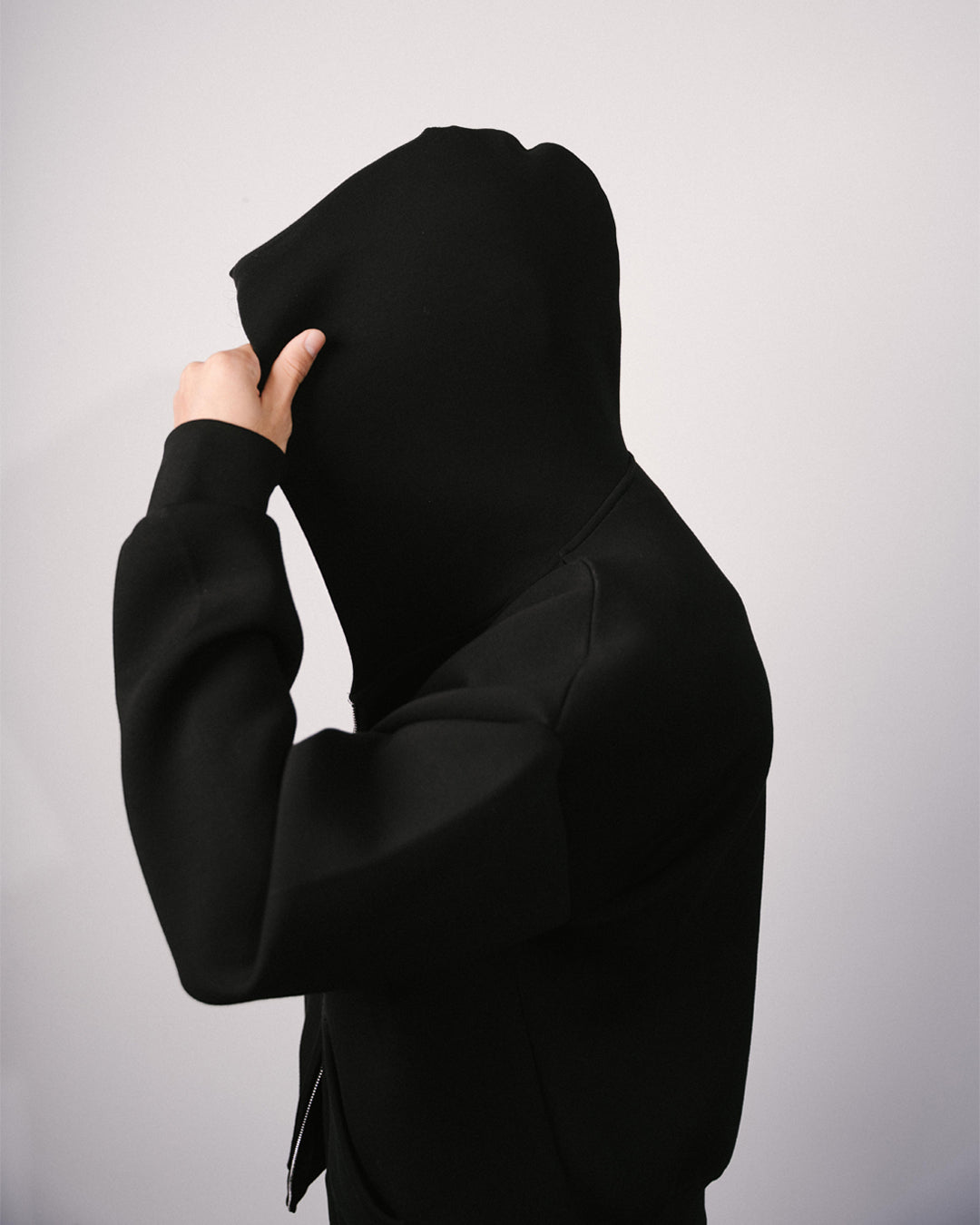 Scuba Zip Up Hoodie Black