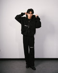 Scuba Zip Up Hoodie Black